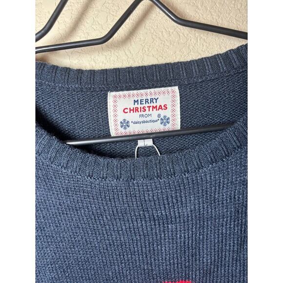 Daisy Boutique Skateboarding Santa Christmas Sweater size large NWT - Picture 6 of 7